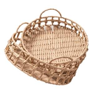 Bandeja de jacinto de agua hecha a mano a precio competitivo con asa, cesta de servicio reutilizable al por mayor, cesta de almacenamiento de bandeja de Vietnam - Product Image 1