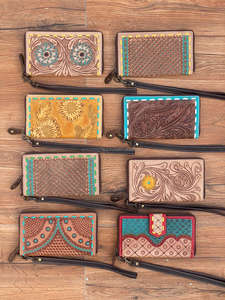 กระเป๋าคลัทช์หนังแท้สลักเครื่องมือใหม่กระเป๋าใส่โทรศัพท์มีสไตล์กระเป๋าสตางค์หนังตะวันตกอเนกประสงค์ - Product Image 4