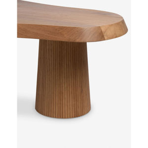 Table basse de style nordique moderne en bois d'acacia naturel, faite à la main, facile à nettoyer, design pour salon, hall d'hôtel, forme unique - Product Image 4