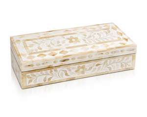 Boîte de rangement pour bijoux en os incrusté, fabriquée à la main |   Organisateur de souvenirs en bois |   Boîte à os de luxe - Product Image 3