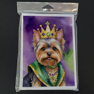 Yorkshire Terrier King Mardi Gras Whimsical A7 Note Cards Pack 8 Tarjetas en blanco con sobres Tarjetas de felicitación de tamaño 5x7 - Product Image 3