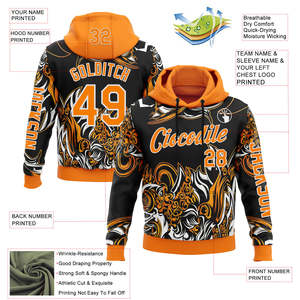 <b>Men's</b> Hooded Sweatshirt Black White Galaxy Print Long Sleeve Casual Autumn Wear Sublimation Printed Regular Fit - Product Image 5