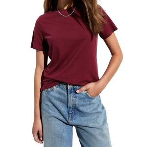 Premium Casual Women's T-Shirt Wholesale High Quality Stretch Polyester Short Sleeve Crew Neck OEM Factory - Product Image 2
