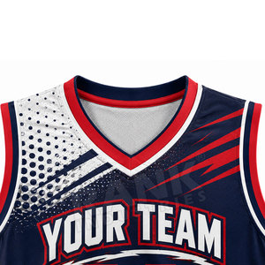 Maillots de basket-ball personnalisés imprimés, maillots de basket-ball pour l'entraînement et les matchs, tissu polyester respirant, maillots de basket-ball sportifs - Product Image 4