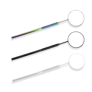 Miroir à cils artisanal en acier inoxydable avec poignée, prise en main confortable, précision experte et résultats impeccables - Product Image 1