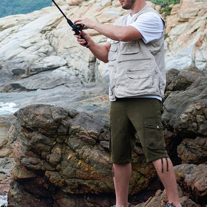 Shorts cargo pour hommes, à boutons, avec poches, couleur unie, prix abordable, durables, respirants, séchage rapide - Product Image 6