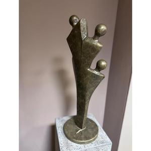 Statue de pilier abstrait en bronze coulé à la main, représentant des personnes, avec base, objets décoratifs pour la maison, figurine personnalisable. - Product Image 2