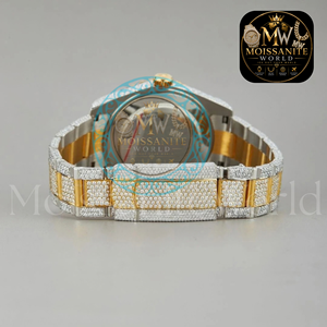 Montre de luxe pour homme, style Hip Hop, boîtier rond serti de moissanite VVS, bracelet en or rose, cadran intelligent, bracelet personnalisé, idéale pour les soirées - Product Image 4
