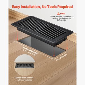 Set da 12 Griglie per Pavimento in Ferro Resistente da 10 x 4 Pollici per HVAC, Antiruggine, Calpestabili e Regolabili - Product Image 5