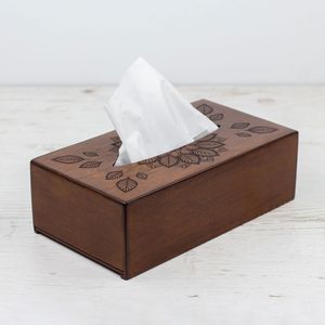 Classic Walnut Wood <b>Tissue</b> Holder Stand Home Living Room Premium Durable <b>Paper</b> Storage Box Napkin Holders Dinner Table Hs - Product Image 5