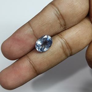 Zafiro azul ovalado natural de 6,05 quilates de Sri Lanka, piedras preciosas sueltas para la fabricación de joyas y anillos, BOLS-05 - Product Image 1