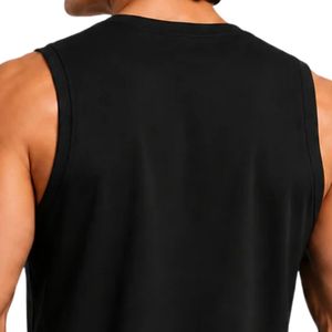 Débardeur de sport noir pour homme en coton, sans manches, pour entraînement, fitness, musculation, athlétisme, vêtement de sport - Product Image 4