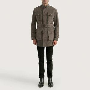 4. Veste en daim pour homme, style vintage, boutonnée, décontractée, fabrication OEM ODM, vente en gros, fournisseur d'usine - Product Image 1
