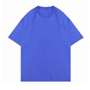 T-shirt décontracté unisexe pour homme, col rond, manches courtes, coupe ample, couleur unie, 100% coton épais, avec logo personnalisé, idéal pour l'été - Product Image 6