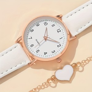New Factory wholesale leather simple and fashionable ladies' watches with digital <b>display</b> alloy kid student girls' quartz wrist - Product Image 4