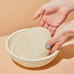 Cesta de fermentación de ratán premium hecha a mano para masa de pan de masa madre, con forro de algodón, para panadería artesanal - Product Image 6
