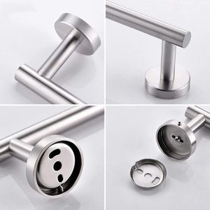 Set di 4 Accessori per Bagno in Acciaio Inox Spazzolato, Portasciugamani e Portaoggetti Premium per il Tuo Bagno - Product Image 3