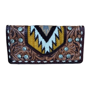 Handcrafted Rustic Elegant Cowhide Leather Clutch Women Durable Pure Daily Use Spring <b>Summer</b> Autumn Winter Zipper Indian Made - Product Image 3