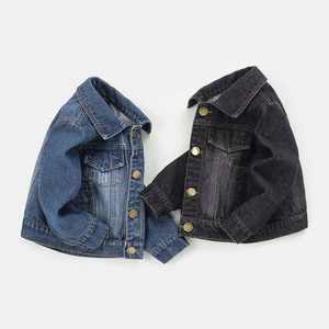 Chaqueta de Mezclilla para Niños, Primavera-Otoño, Azul Clásico y Negro, Chaqueta de Algodón Lavado, Abrigo Informal para Niños Pequeños - Product Image 5