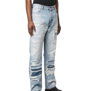 2025 diseño personalizado hombres Jeans desgastado Bell Bottom Denim Jeans Casual estilo de moda ropa Casual al por mayor buena calidad - Product Image 3