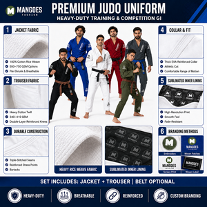 Uniforme de Taekwondo Academy, Ligero, Preencogido, Tejido Dorado, Poliéster/Algodón, IBJJF, Chaqueta Resistente, Pantalones Ripstop, Unisex, Adulto - Product Image 6
