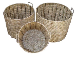 Cestas Tejidas de Jacinto de Agua Tejidas a Mano a Precio Económico, Bandeja con Asa Cómoda, Estilo Vintage Multifuncional para Dormitorio y Sala de Estar - Product Image 3