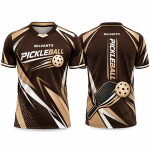 Camiseta de Pickleball Personalizada Marrón para Hombre y Mujer, Camiseta Premium para Pickleball, Uniforme Deportivo para Raqueta - Product Image 1