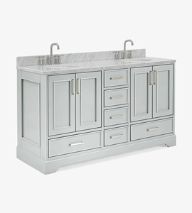 Mueble de Baño Mary de 61 Pulgadas Hecho a Medida, Gabinete Doble para Lavabo, Solo 3 Opciones de Acabado, Fabricante OEM de Vietnam - Product Image 2