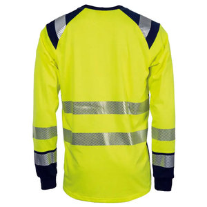 T-shirts de travail réfléchissants de haute qualité pour hommes, manches longues, haute visibilité, bicolores, sécurité, construction. - Product Image 5