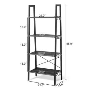 Libreria a 4 Ripiani con Scala e Supporto per Piante, Espositore Versatile per Arredamento e Soluzione di Stoccaggio Domestico - Product Image 2