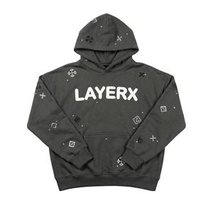 Sweat à capuche pour femme personnalisé, poids lourd, hiver, 500 g/m², polaire en coton, impression 3D en relief, graphique en strass, pull oversize, streetwear - Product Image 1