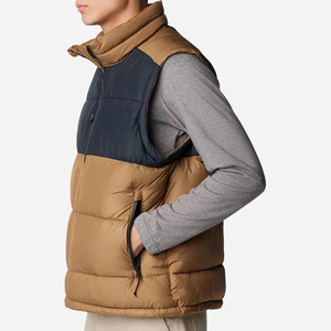 2026 Latest Wholesale High Quality Custom Made Mens Eco Friendly Waterproof <b>Canvas</b> Padded Puffer Vest Quick Dry PU Leather - Product Image 2