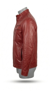 เสื้อแจ็คเก็ตหนังเทียมผู้ชายทรงเข้ารูปแฟชั่นลำลอง - Product Image 2