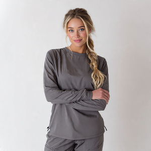 Hauts médicaux unisexes à manches longues, respirants et confortables, en tricot 100% coton, couleur personnalisable, pour usage hospitalier, sous-vêtements. - Product Image 5