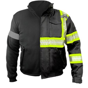 Chaqueta Parka Reflectante de Alta Visibilidad, Ropa de Seguridad Reflectante, Uniforme de Guardia de Seguridad, Chaqueta de Seguridad de Invierno con Mangas Extraíbles - Product Image 5