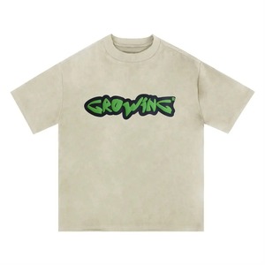 Fabrication en usine de t-shirts imprimés en relief de haute qualité, sur mesure, faible MOQ, vente en gros, t-shirts en coton imprimés en relief pour l'été - Product Image 1