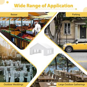 Tendone per Matrimoni ed Eventi 20x20FT Resistente con Pareti Laterali Rimovibili e 2 Sacche Portaoggetti Gazebo da Esterno - Product Image 5