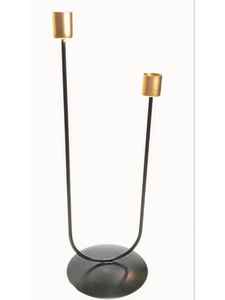 Modern Dual Metal U Shape Black Gold Candle Holder Stand Stable Base Handmade Decorative Table Centerpiece Party Birthday - Product Image 3
