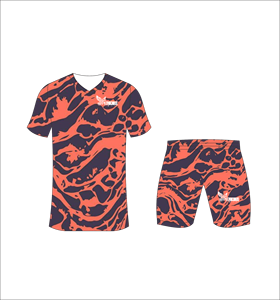 ชุดเสื้อฟุตบอลลายพรางสีส้มสำหรับผู้ชาย แบรนด์เฟรอชเชียส เมนส์ คอวี แขนสั้น ระบายเหงื่อได้ดี ทรงสปอร์ต - Product Image 2