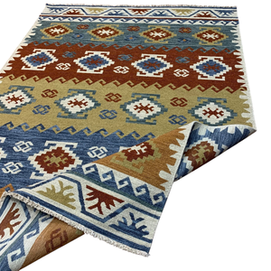 Tapis Dhurrie en laine naturelle tissé à la main, à poils ras, pour couloir - Product Image 2