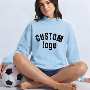 Casual Oversized Mockneck Pullover for <b>Women</b> Cotton Blend Long Sleeve Loose Fit Fashion Apparel <b>Top</b> - Product Image 1
