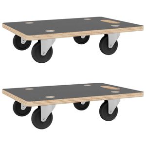 2 pezzi per carrelli a mano e carrelli 31.5 "x 21.7" x 4.5 "rettangolare 551.2 lb di capacità per il trasporto - Product Image 2