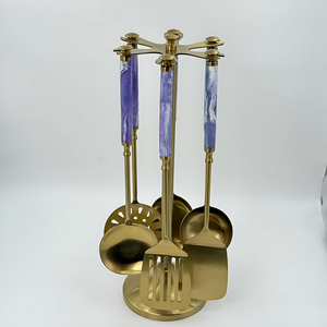 Juego de Utensilios de Cocina de Acero Inoxidable de 6 Piezas con Acabado Cobre, Apto para Lavavajillas y Microondas, Fácil de Limpiar, Construcción de Alta Calidad - Product Image 1