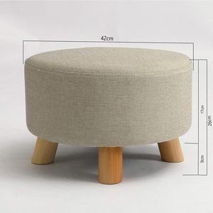 เก้าอี้ออตโตมันแบบปรับเปลี่ยนได้ทันสมัย ฐานไม้ขนาดเล็ก เบาะกำมะหยี่บุนวมทรงกลม - Product Image 4