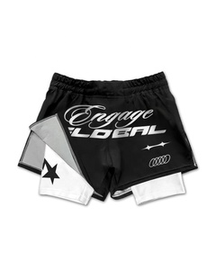 Shorts de combat BJJ MMA 2-en-1 avec impression numérique personnalisée, doublure de compression intégrée, pour grappling, Jiu-Jitsu brésilien, No-Gi - Product Image 1
