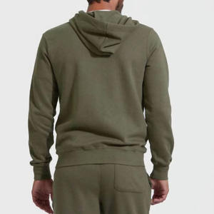 Sudadera con capucha y cremallera completa de felpa francesa de algodón transpirable y ligero para hombre, conjunto de pantalón y sudadera con cintura elástica para invierno - Product Image 4