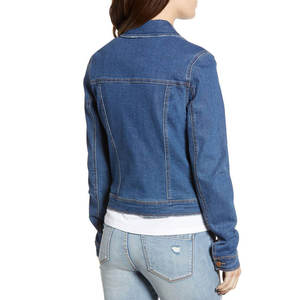 Women's <b>Cropped</b> Blue <b>Denim</b> <b>Jacket</b> Casual Button Up Vintage Streetwear Jean Coat Custom Fashion Outerwear - Product Image 2