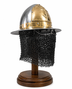 Handmade Medieval Kettle <b>Hat</b> Helmet With Avantel Mild Steel Knight Armor for Historical Reenactment Halloween Christmas & Ester - Product Image 5