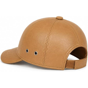 Casquette de baseball en cuir pour hommes et femmes – Chapeau en cuir d'agneau véritable souple fait main, casquette de luxe réglable pour papa - Product Image 3