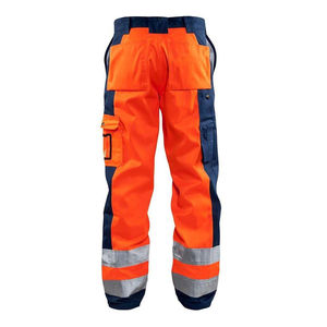 RICSA INTERNATIONAL Men's High Visibility Orange Polyester CE Certified <b>Work</b> <b>Pants</b> Reflective Stripes <b>Cargo</b> Pockets Industrial - Product Image 2